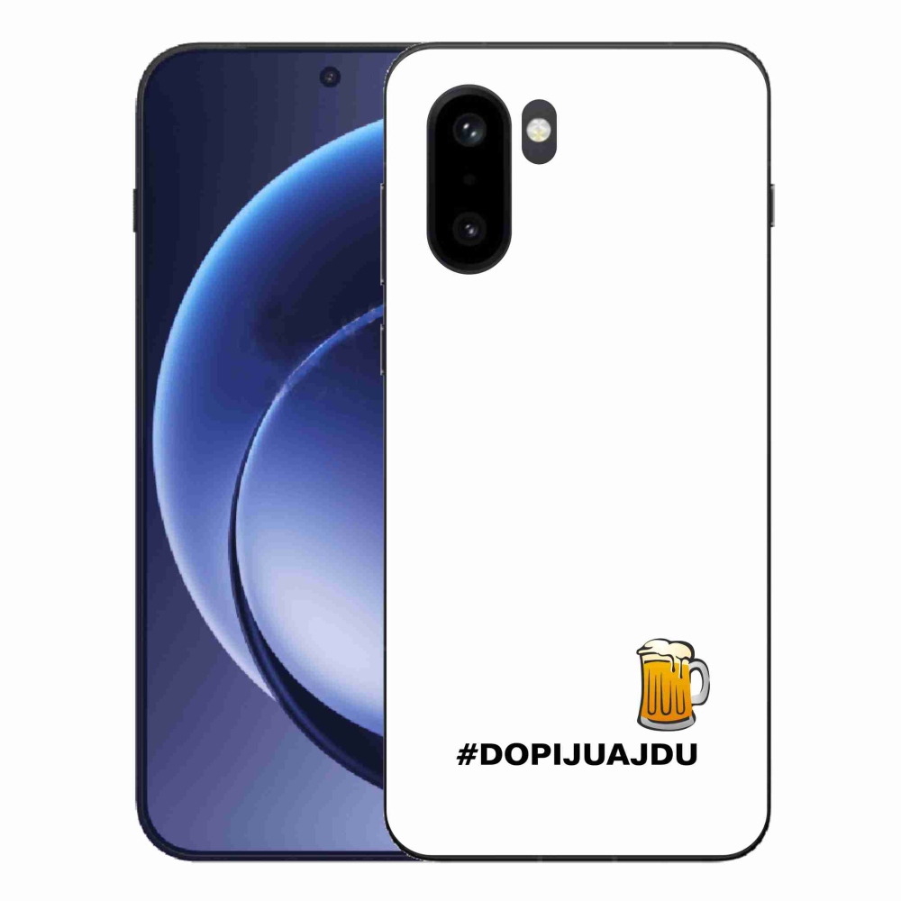 Gélový kryt mmCase na One Plus 15R - pivný motív 1 biele pozadie