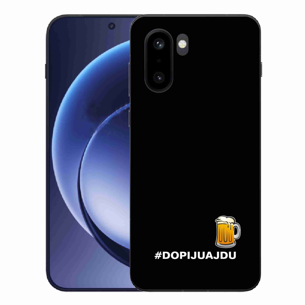 Gélový kryt mmCase na One Plus 15R - pivný motív 1 čierne pozadie