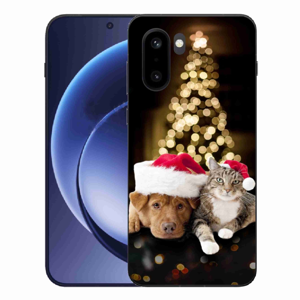 Gélový kryt mmCase na One Plus 15R - vianočný pes a mačka