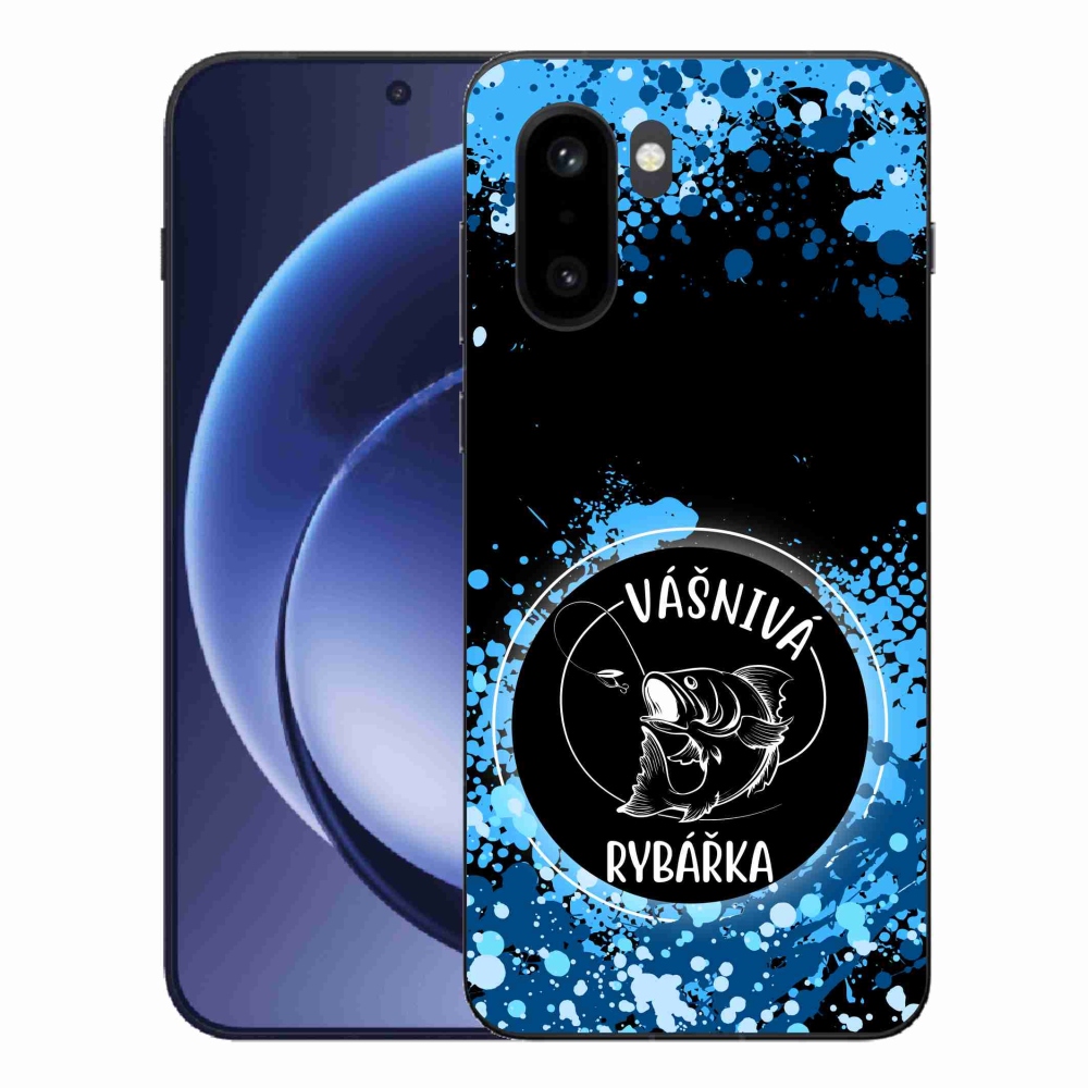 Gélový kryt mmCase na One Plus 15R - vášnivá rybárka čierne pozadie