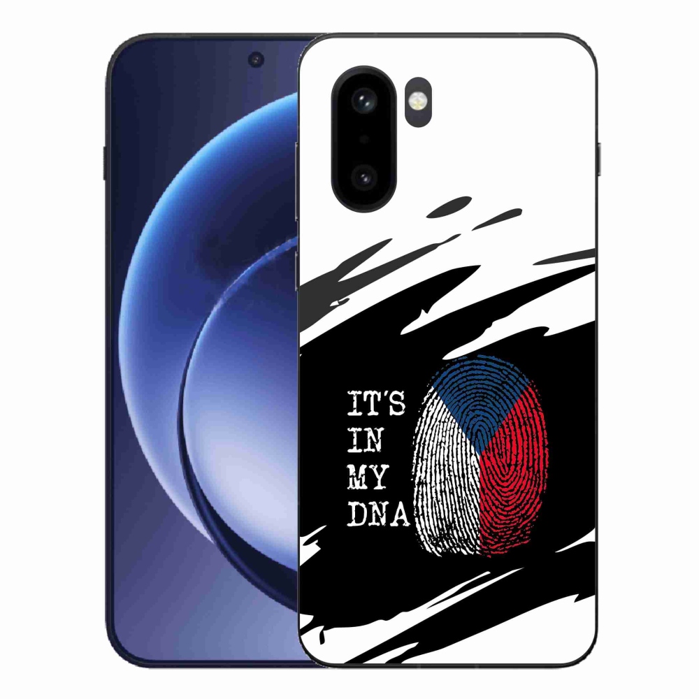 Gélový kryt mmCase na One Plus 15R - vlajka odtlačok prsta čiernobiele pozadie