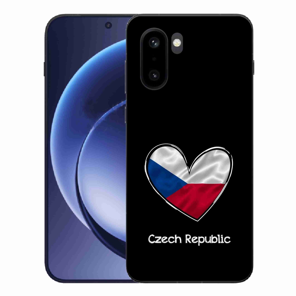 Gélový kryt mmCase na One Plus 15R - vlajka srdca čierne pozadie