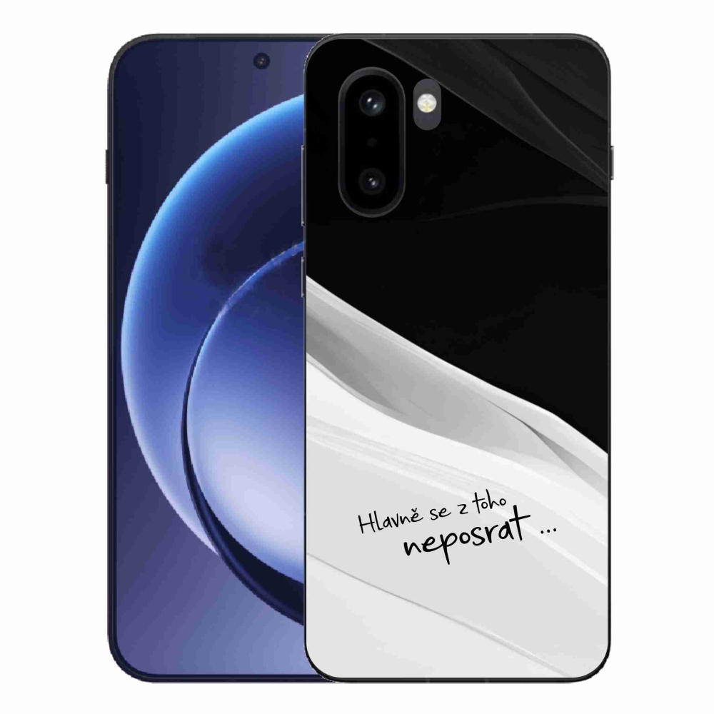 Gélový kryt mmCase na One Plus 15R - vtipný text 13 bieločierne pozadie