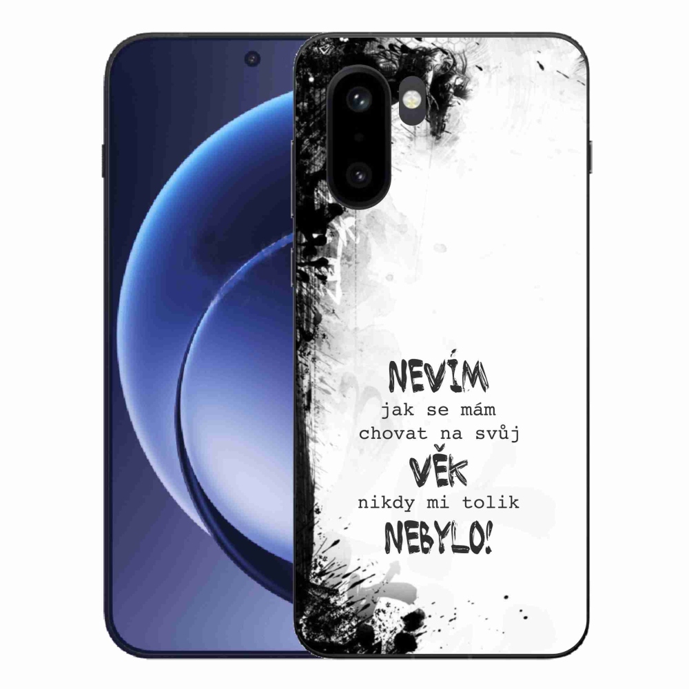Gélový kryt mmCase na One Plus 15R - vtipný text 14 biele pozadie