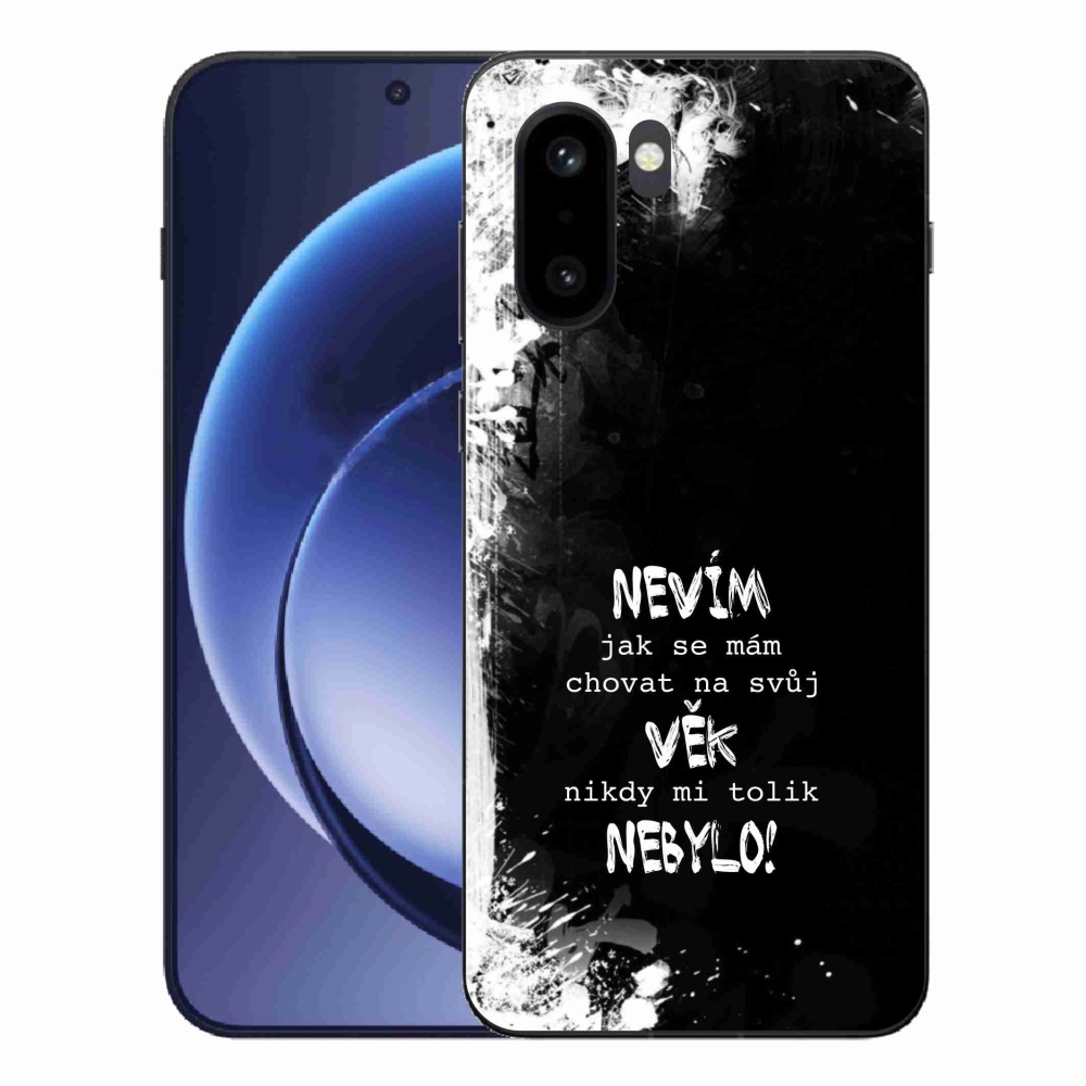 Gélový kryt mmCase na One Plus 15R - vtipný text 14 čierne pozadie