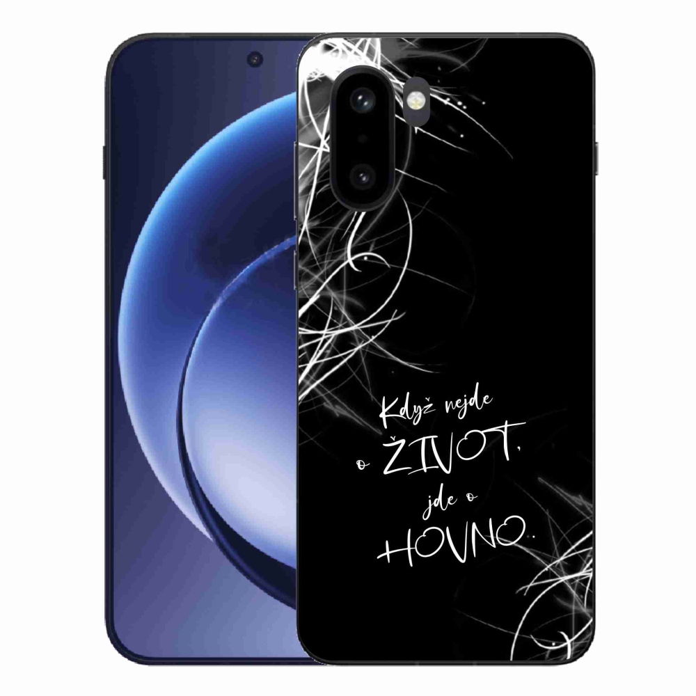 Gélový kryt mmCase na One Plus 15R - vtipný text 16 čierne pozadie