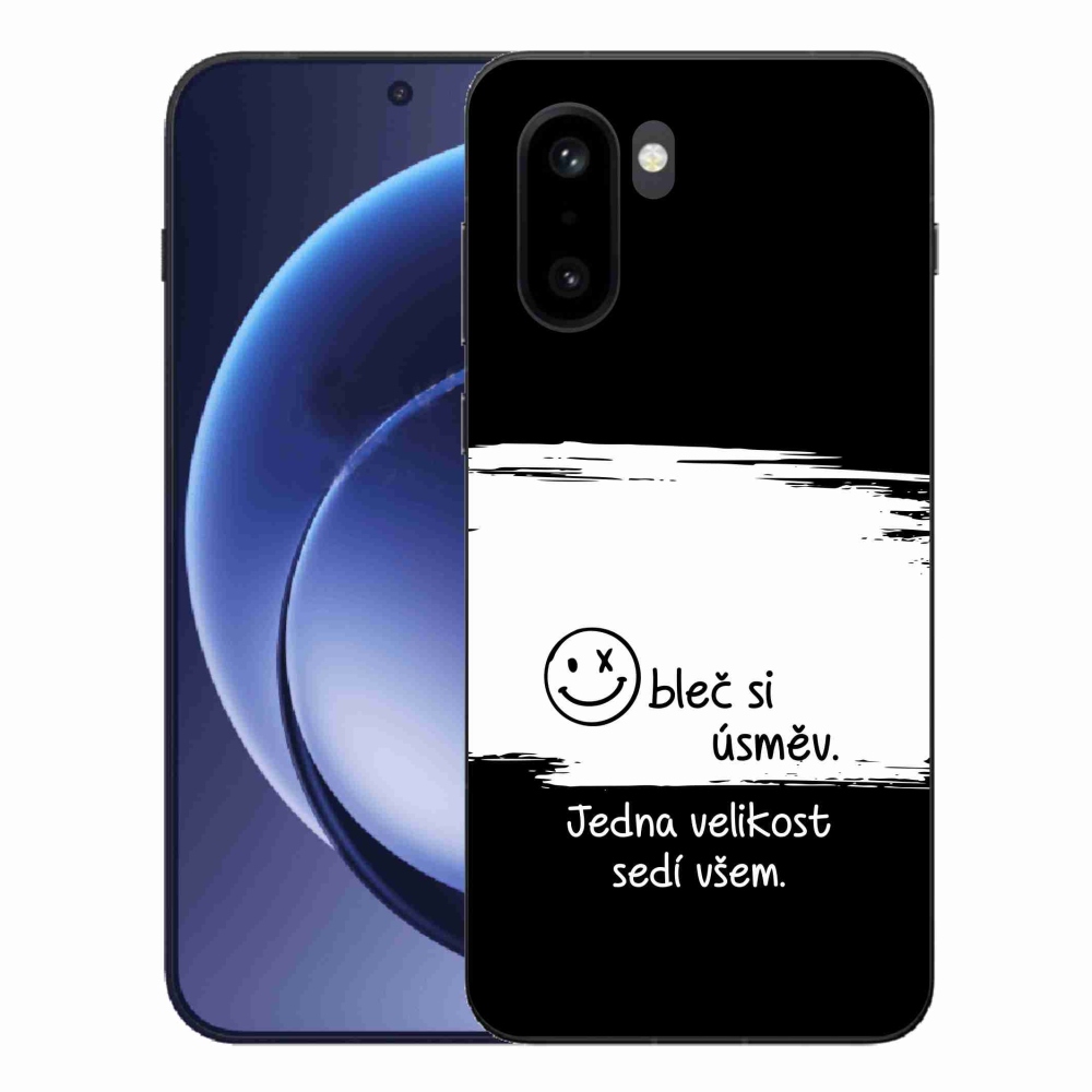 Gélový kryt mmCase na One Plus 15R - vtipný text 8 bieločierne pozadie