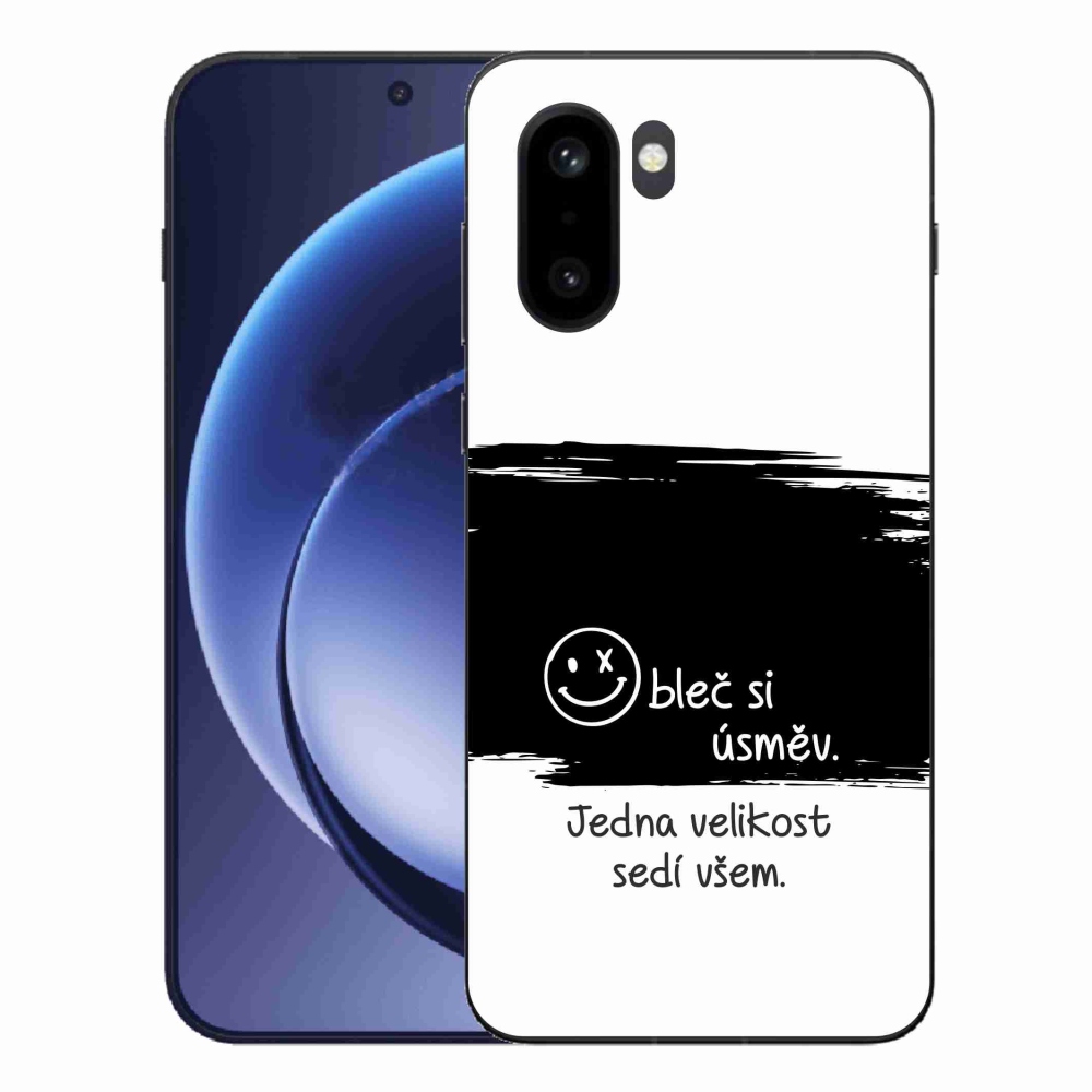 Gélový kryt mmCase na One Plus 15R - vtipný text 8 čiernobiele pozadie