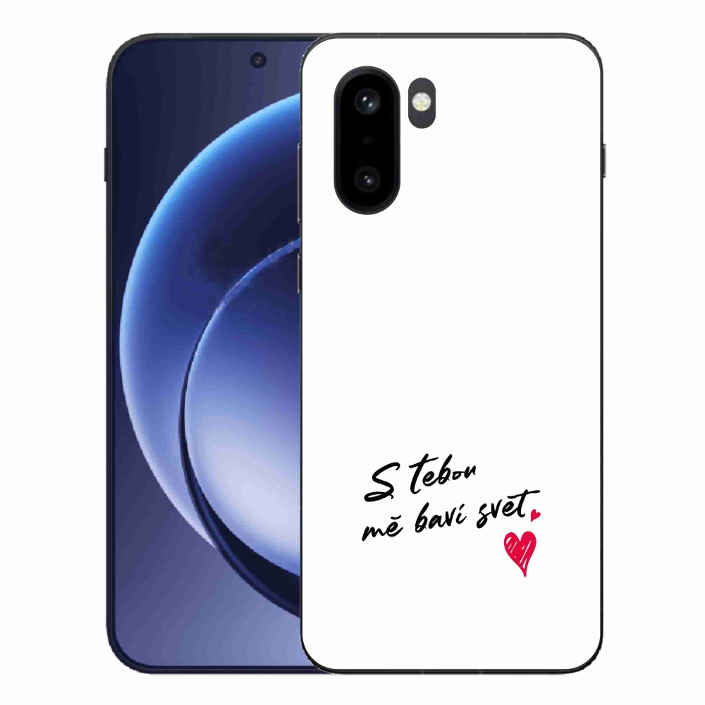Gélový kryt mmCase na One Plus 15R - zamilovaný text 1 biele pozadie