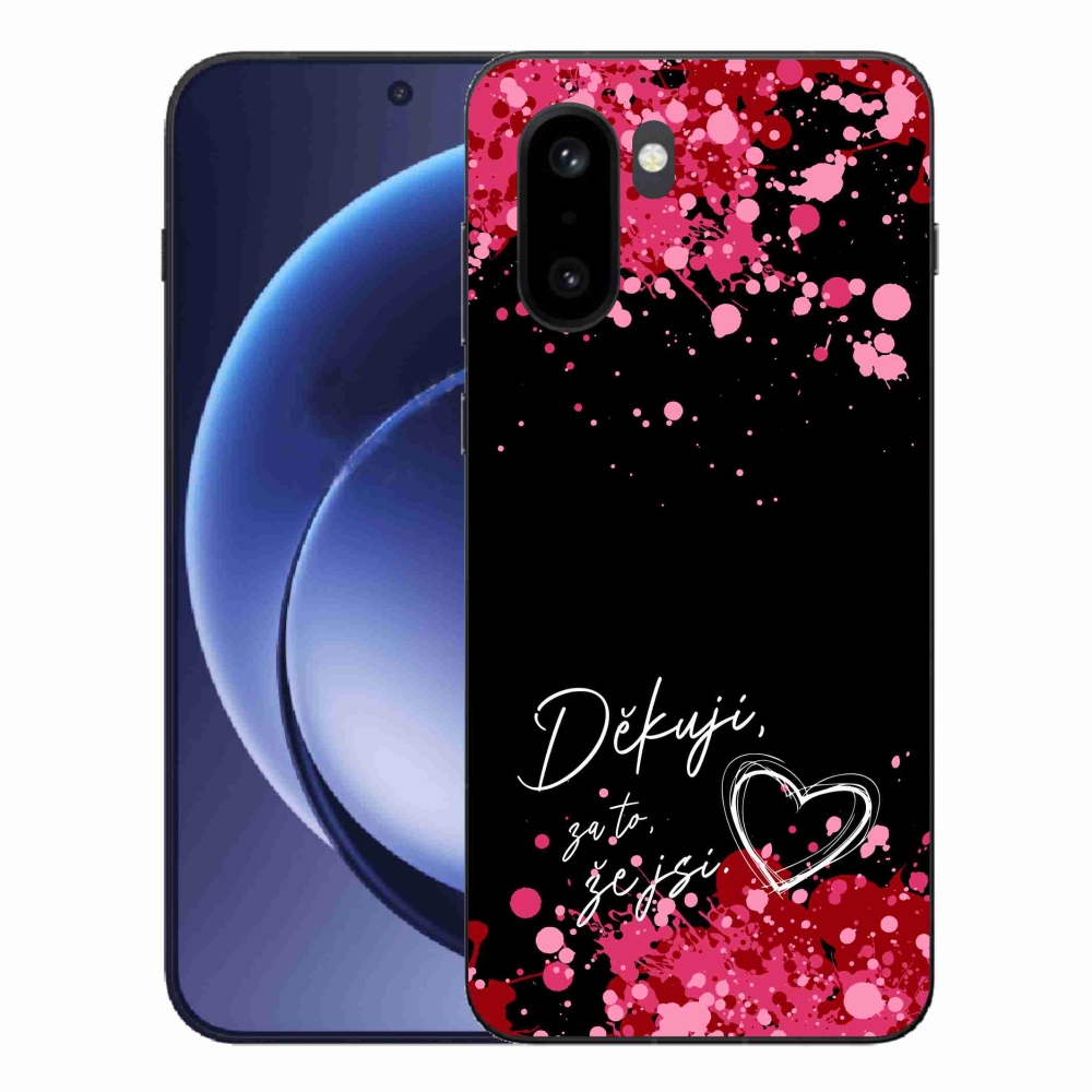 Gélový kryt mmCase na One Plus 15R - zamilovaný text 2 čierne pozadie