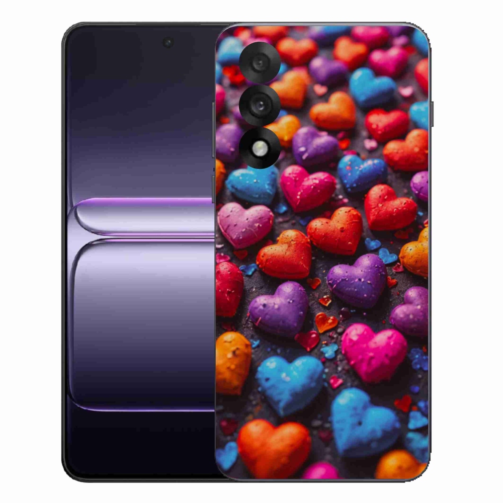 Gélový kryt mmCase na One Plus Nord 5 - farebné srdcia