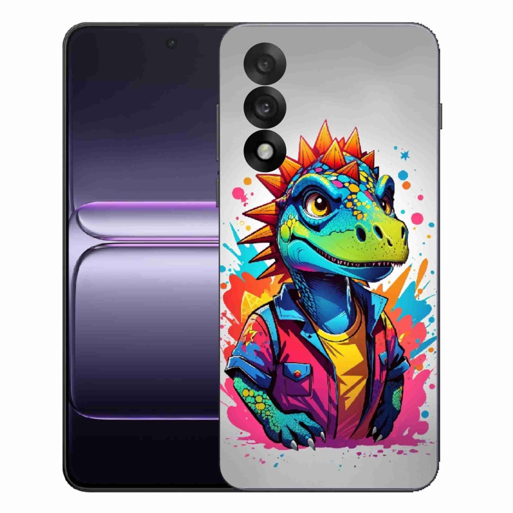 Gélový kryt mmCase na One Plus Nord 5 - farebný dinosaurus