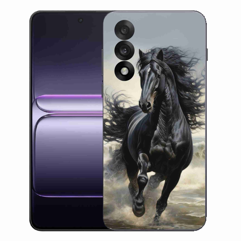 Gélový kryt mmCase na One Plus Nord 5 - bežiaci čierny kôň