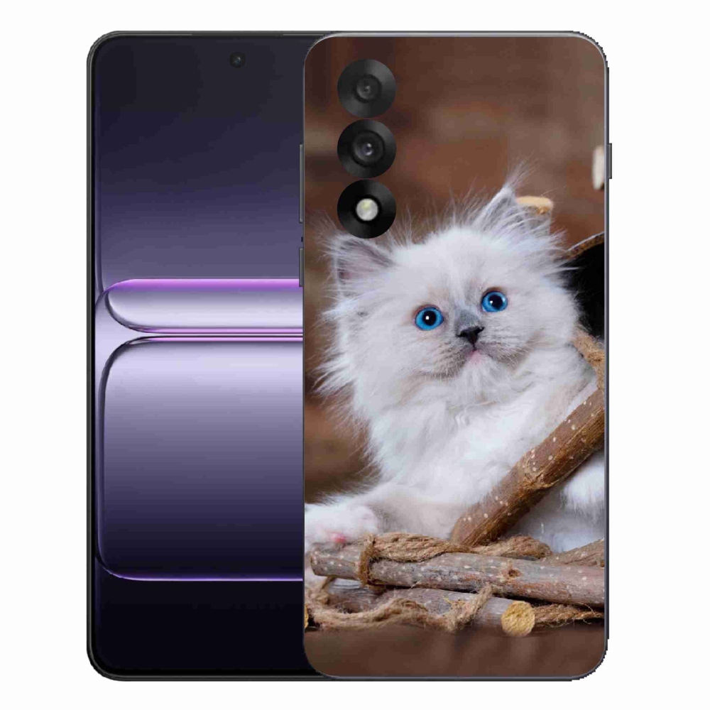 Gélový kryt mmCase na One Plus Nord 5 - biele mačiatko