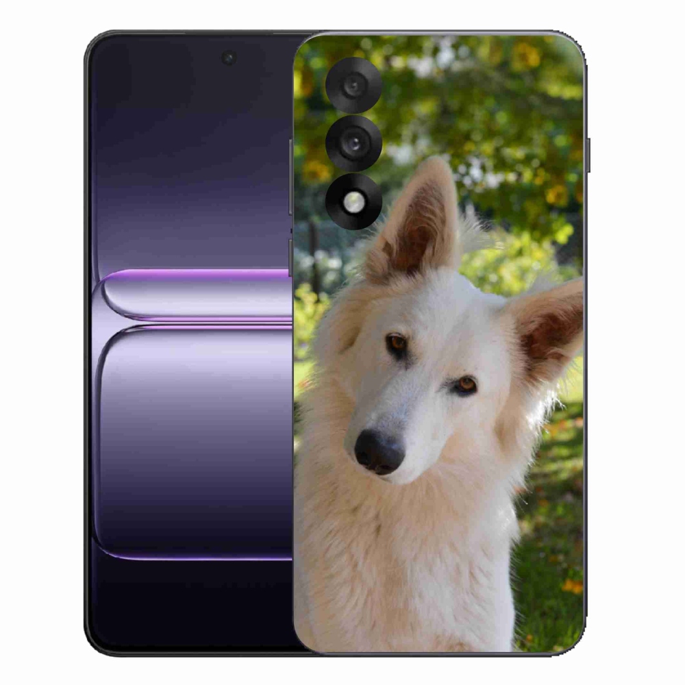 Gélový kryt mmCase na One Plus Nord 5 - biely švajčiarsky ovčiak 1