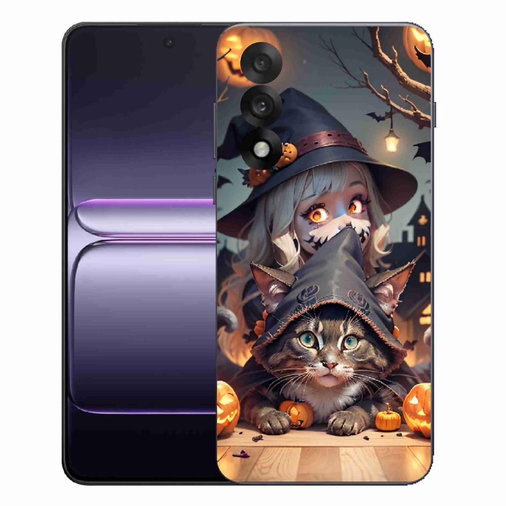 Gélový kryt mmCase na One Plus Nord 5 - čarodejnica s mačkou