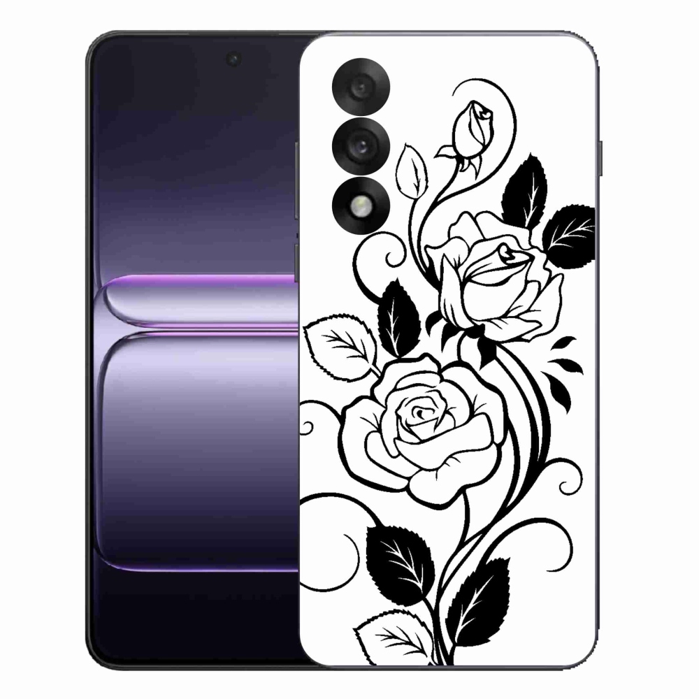 Gélový kryt mmCase na One Plus Nord 5 - čiernobiela ruža