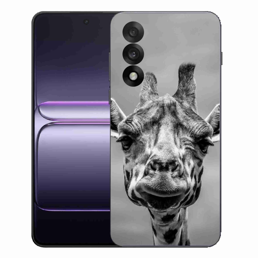 Gélový kryt mmCase na One Plus Nord 5 - čiernobiela žirafa