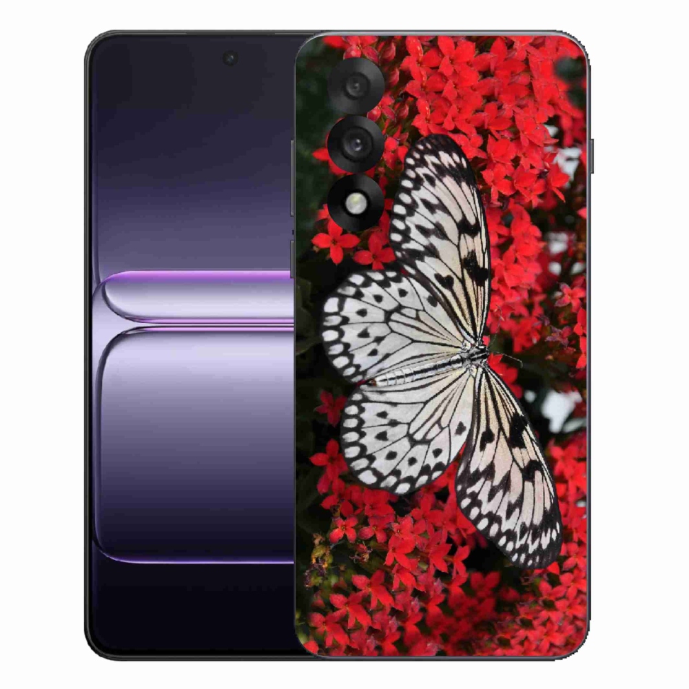 Gélový kryt mmCase na One Plus Nord 5 - čiernobiely motýľ 1