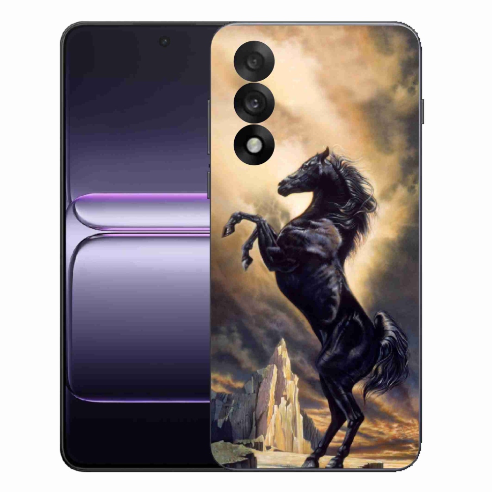 Gélový kryt mmCase na One Plus Nord 5 - čierny kreslený kôň