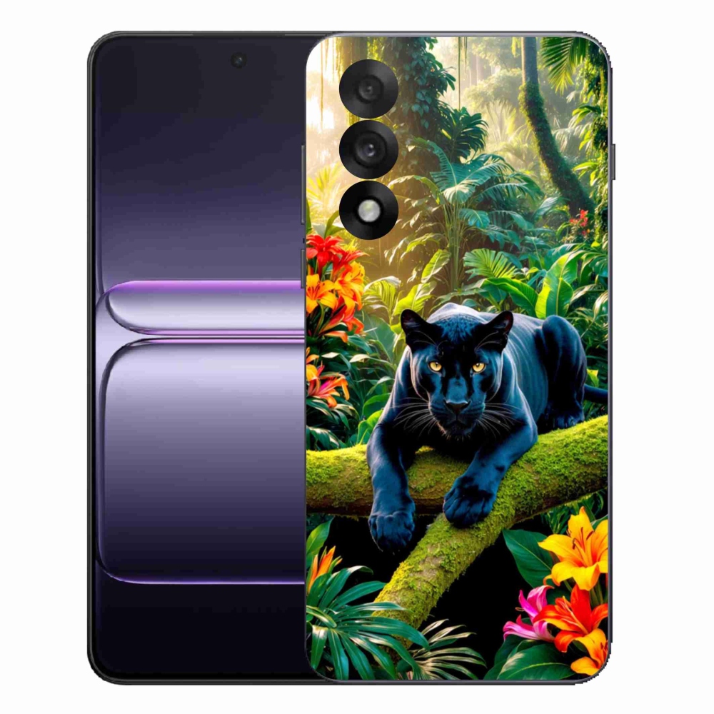 Gélový kryt mmCase na One Plus Nord 5 - čierny panter v džungli