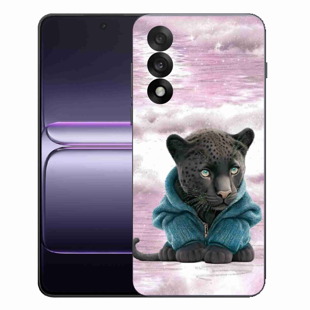Gélový kryt mmCase na One Plus Nord 5 - čierny panter vo svetri