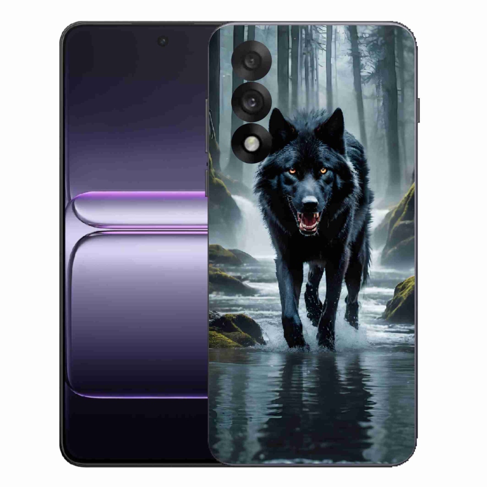 Gélový kryt mmCase na One Plus Nord 5 - čierny vlk