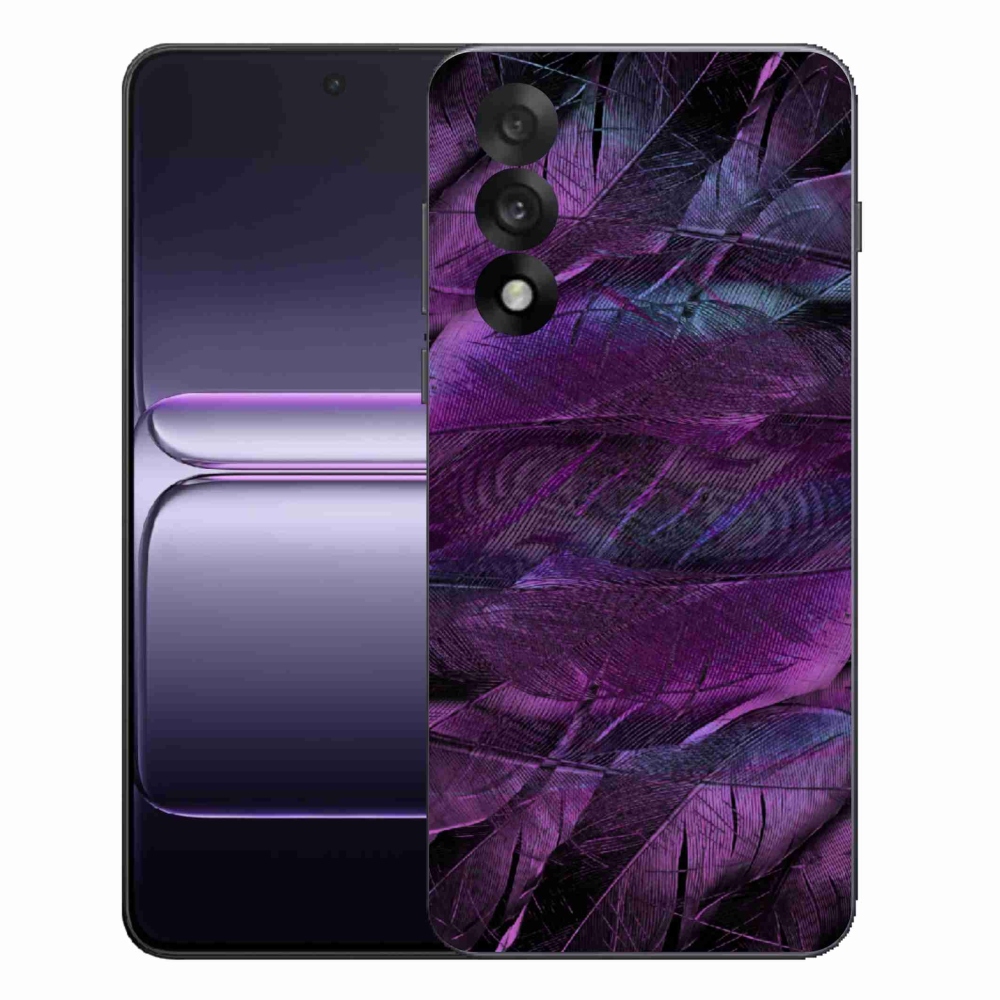 Gélový kryt mmCase na One Plus Nord 5 - fialové pierka