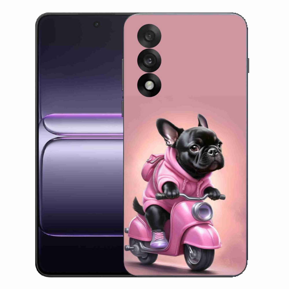 Gélový kryt mmCase na One Plus Nord 5 - francúzsky buldoček na skútri