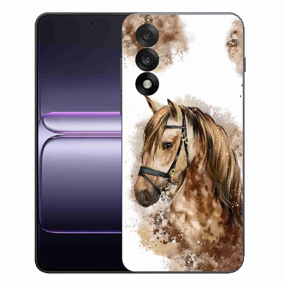 Gélový kryt mmCase na One Plus Nord 5 - hnedý kreslený kôň