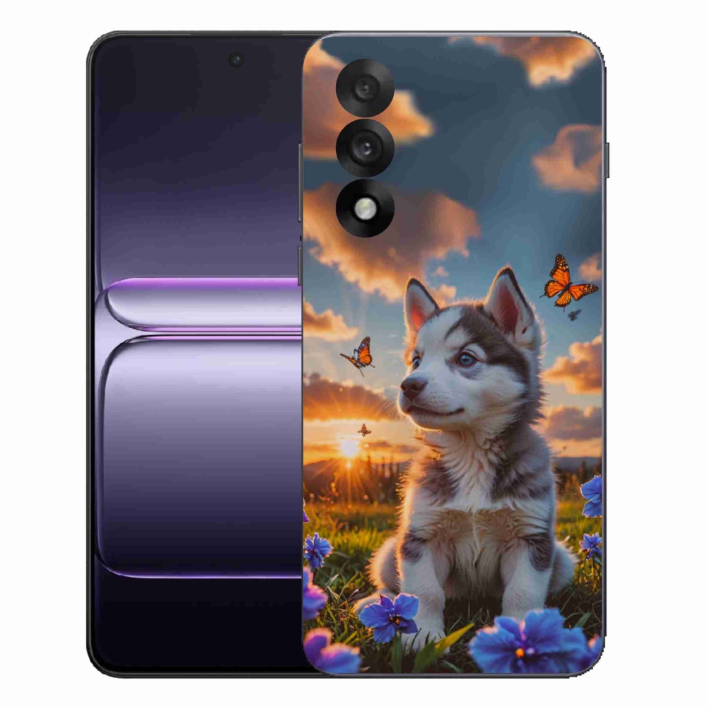 Gélový kryt mmCase na One Plus Nord 5 - husky pri západe slnka
