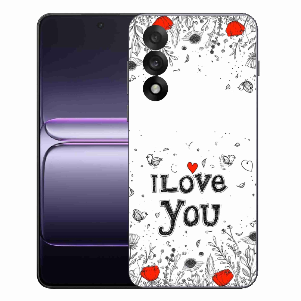 Gélový kryt mmCase na One Plus Nord 5 - I love you biele pozadie