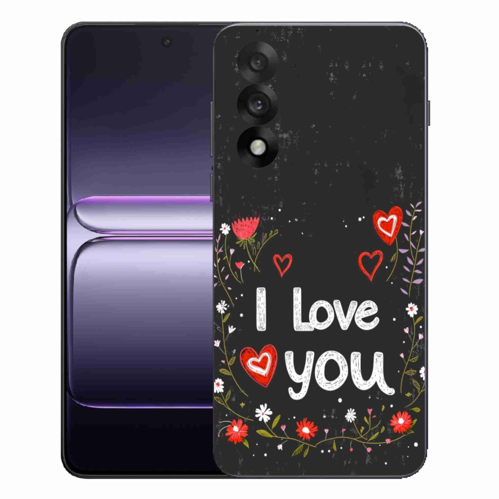 Gélový kryt mmCase na One Plus Nord 5 - I love you čierne pozadie