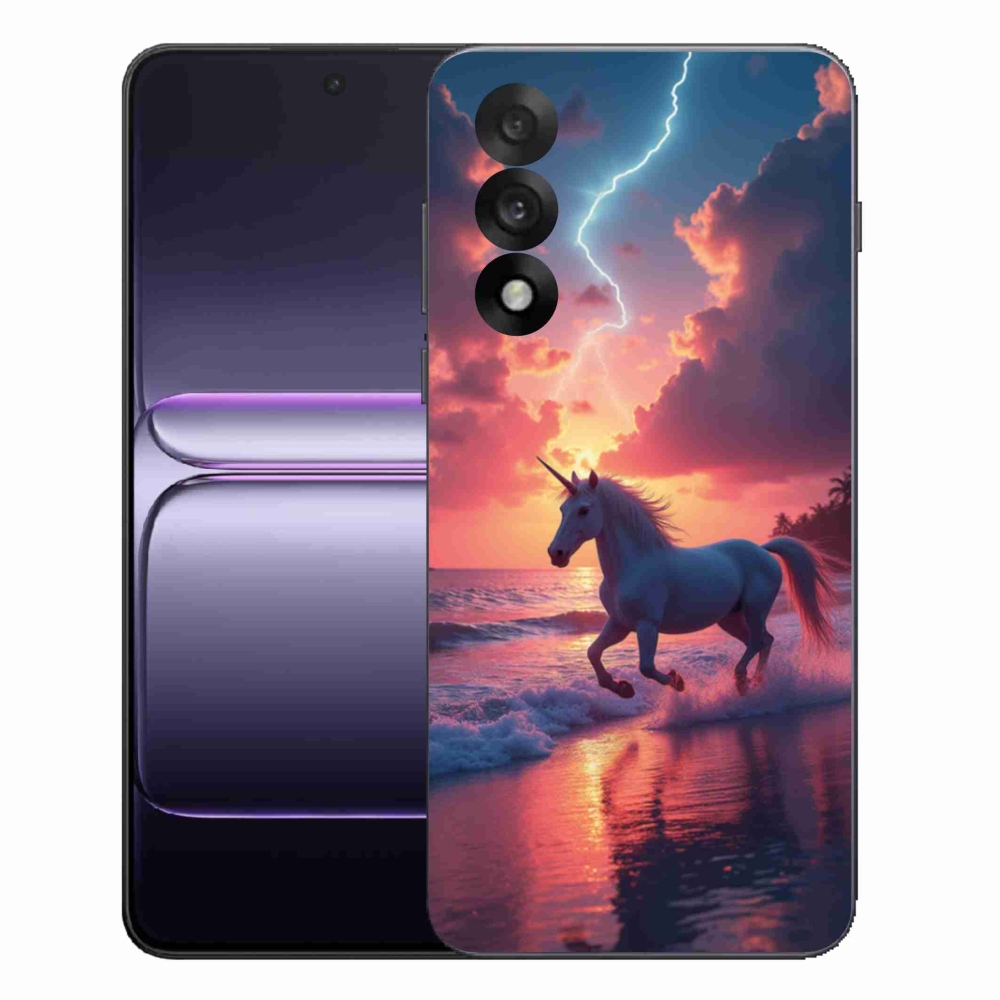 Gélový kryt mmCase na One Plus Nord 5 - jednorožec na pláži
