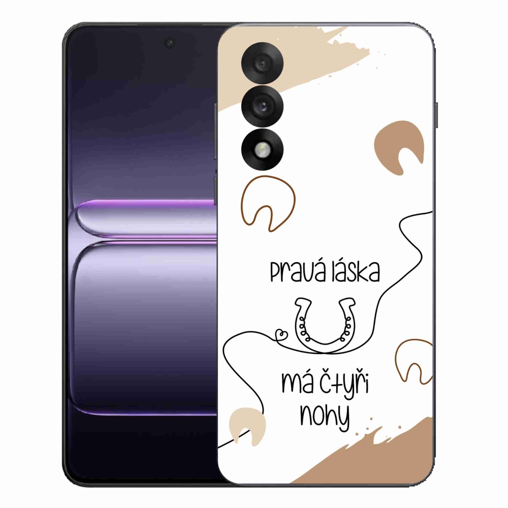 Gélový kryt mmCase na One Plus Nord 5 - konský motív biele pozadie