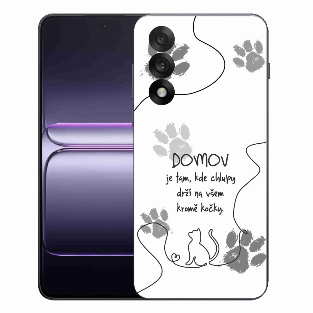 Gélový kryt mmCase na One Plus Nord 5 - mačacie motív biele pozadie