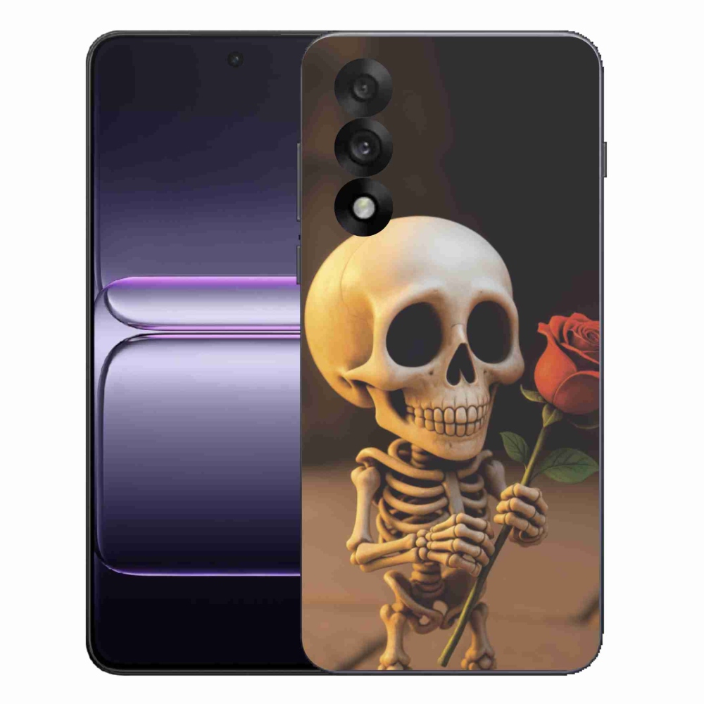 Gélový kryt mmCase na One Plus Nord 5 - kostlivec s ružou