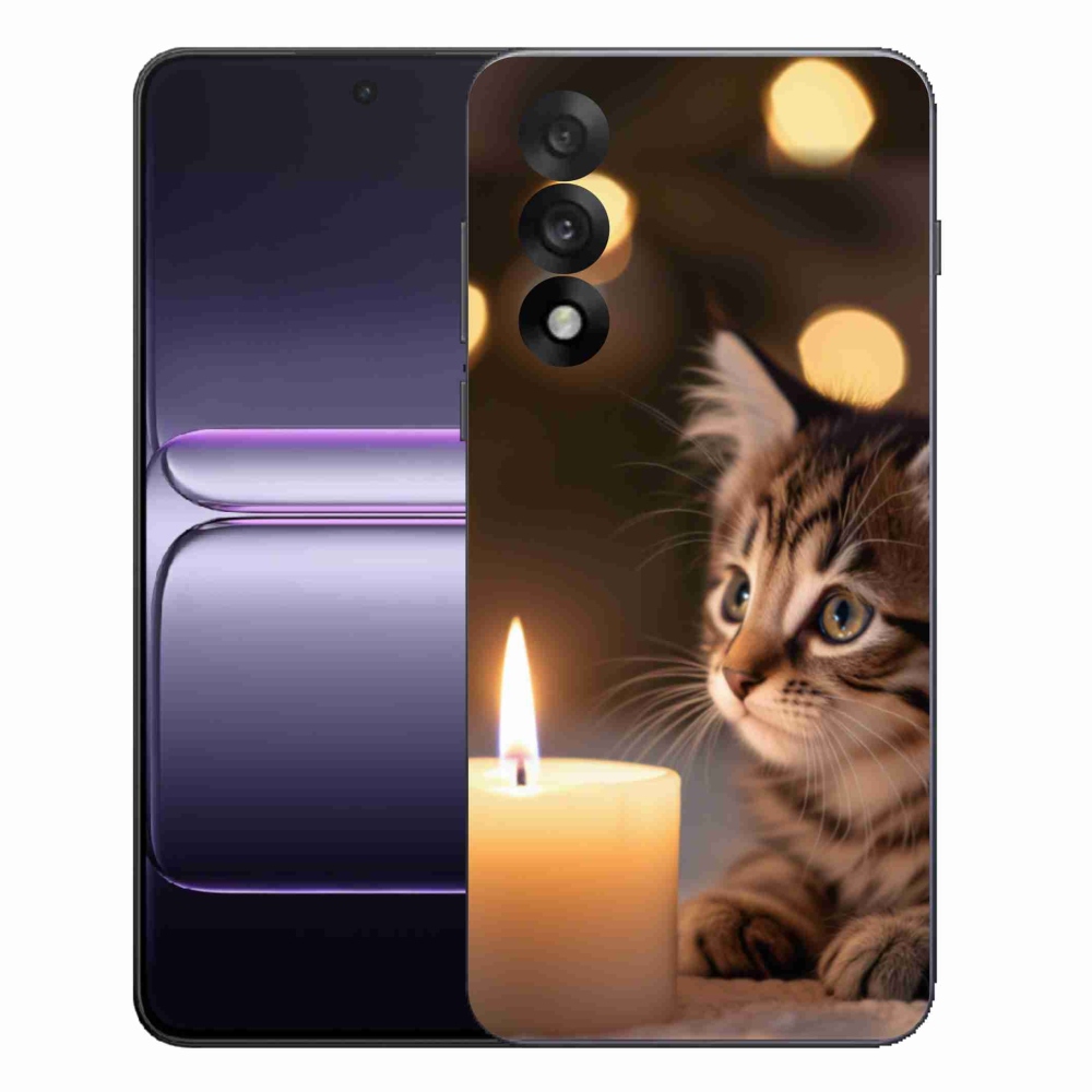 Gélový kryt mmCase na One Plus Nord 5 - mačiatko a sviečka