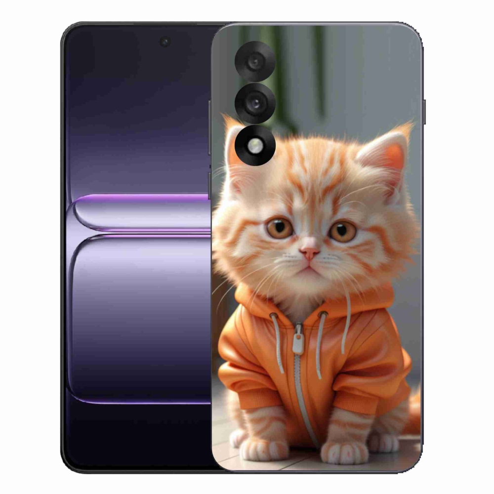 Gélový kryt mmCase na One Plus Nord 5 - mačiatko v mikine