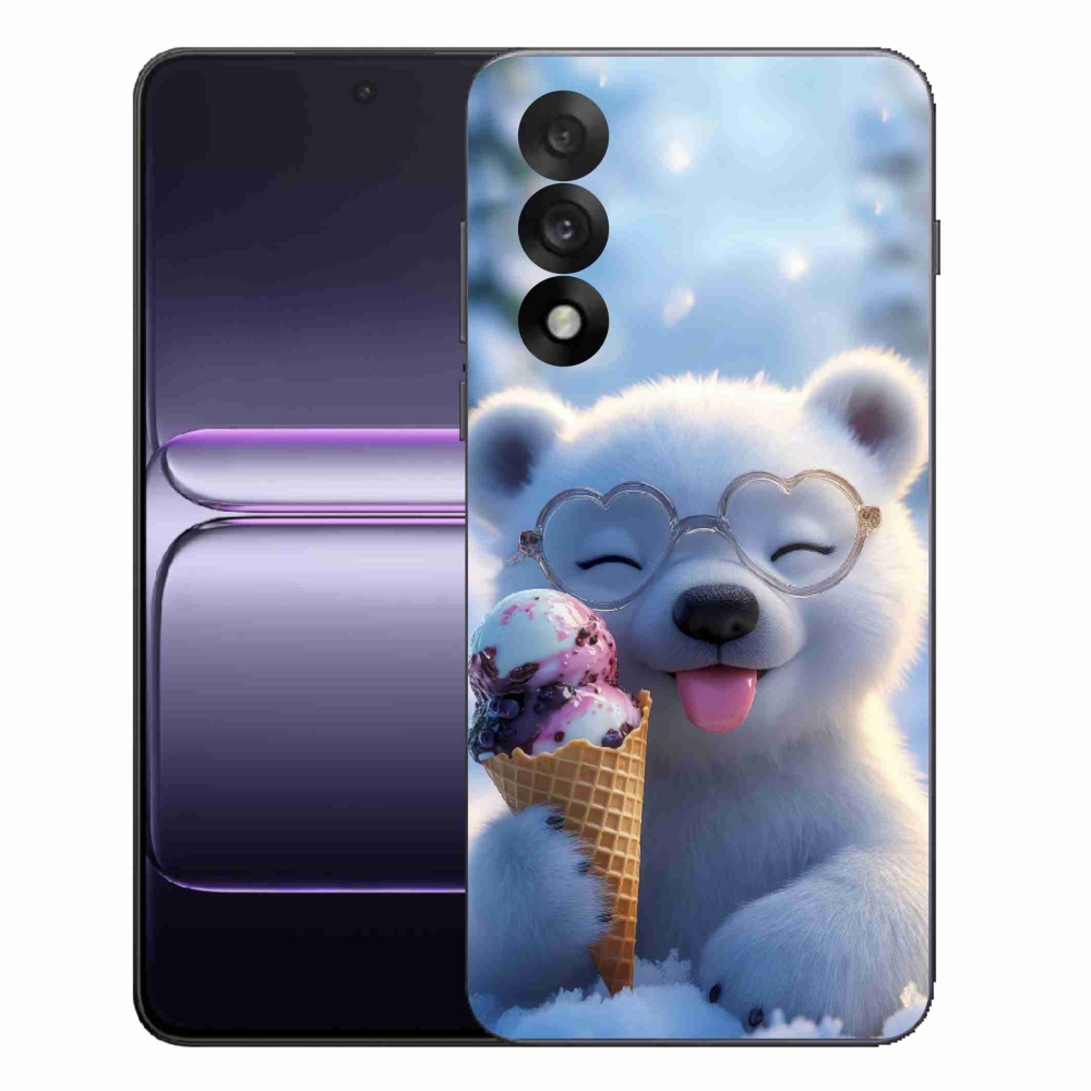 Gélový kryt mmCase na One Plus Nord 5 - medvedík so zmrzlinou