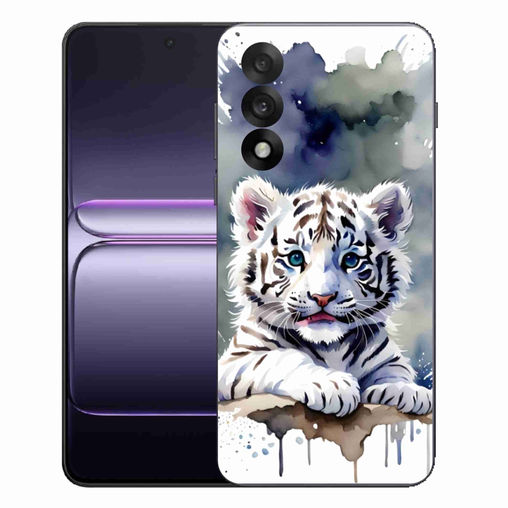 Gélový kryt mmCase na One Plus Nord 5 - mláďa bieleho tigra