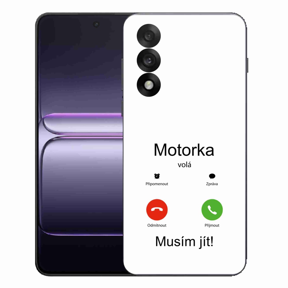 Gélový kryt mmCase na One Plus Nord 5 - motorka volá biele pozadie