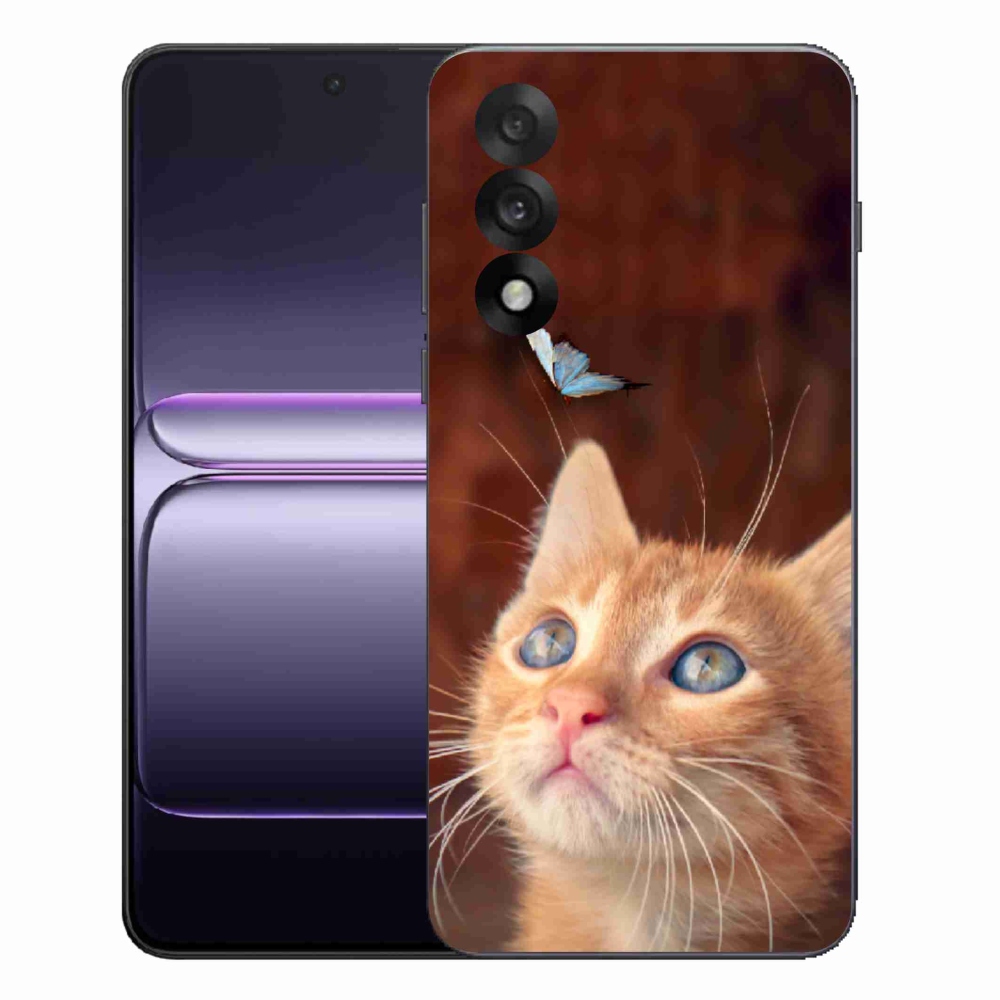 Gélový kryt mmCase na One Plus Nord 5 - motýľ a mačiatko