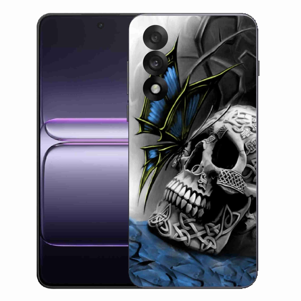 Gélový kryt mmCase na One Plus Nord 5 - motýľ a lebka