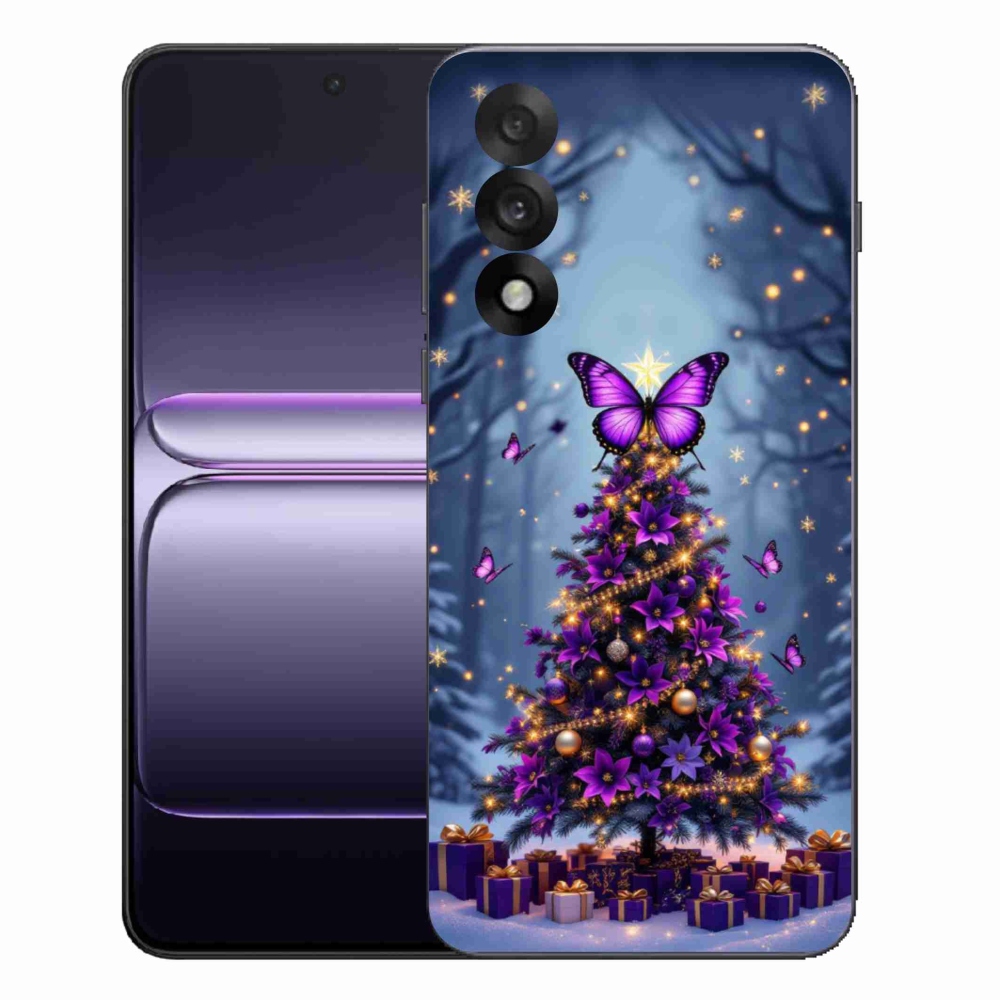 Gélový kryt mmCase na One Plus Nord 5 - motýlí vianočný stromček