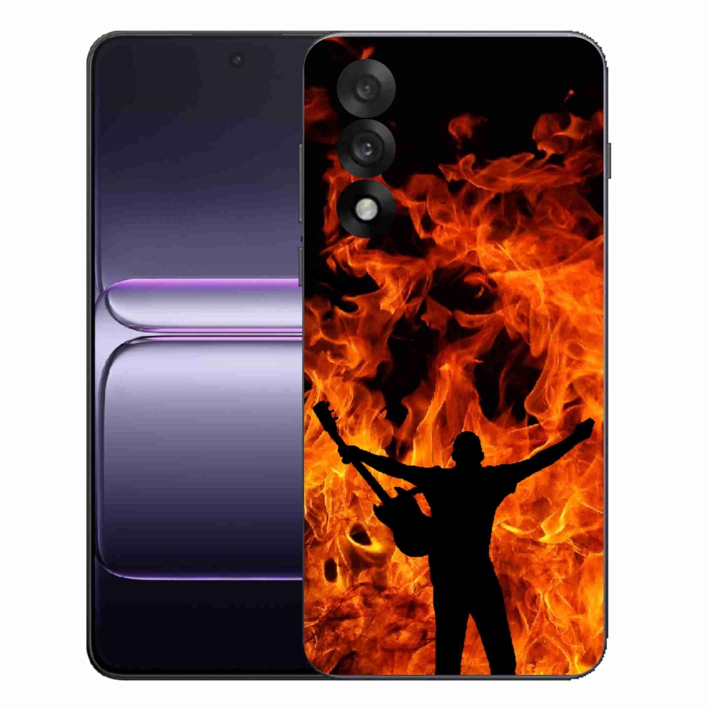 Gélový kryt mmCase na One Plus Nord 5 - muzikant a oheň