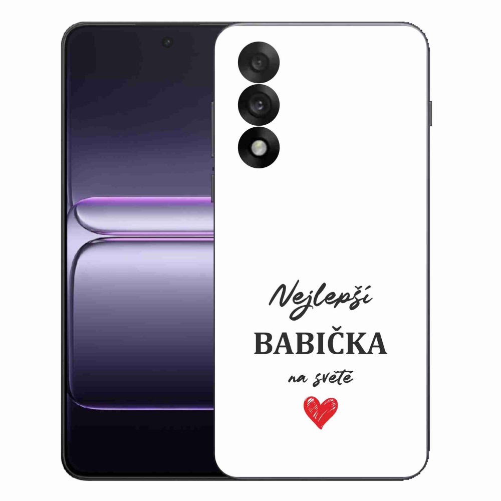 Gélový kryt mmCase na One Plus Nord 5 - najlepšia babička 1 biele pozadie