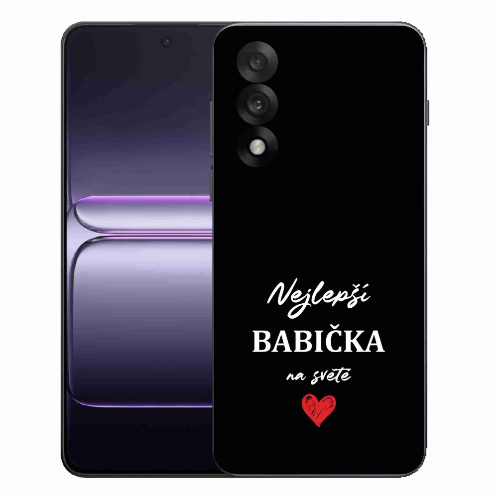 Gélový kryt mmCase na One Plus Nord 5 - najlepšia babička 1 čierne pozadie