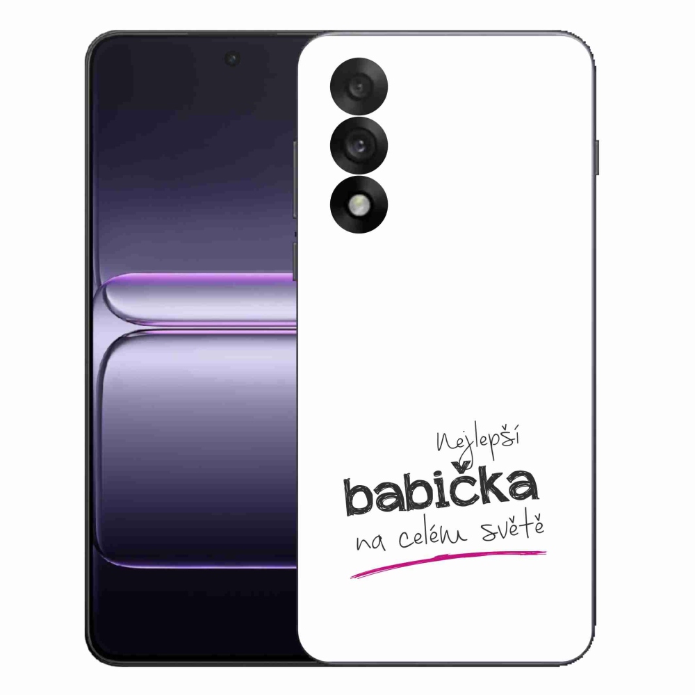 Gélový kryt mmCase na One Plus Nord 5 - najlepšia babička 4 biele pozadie