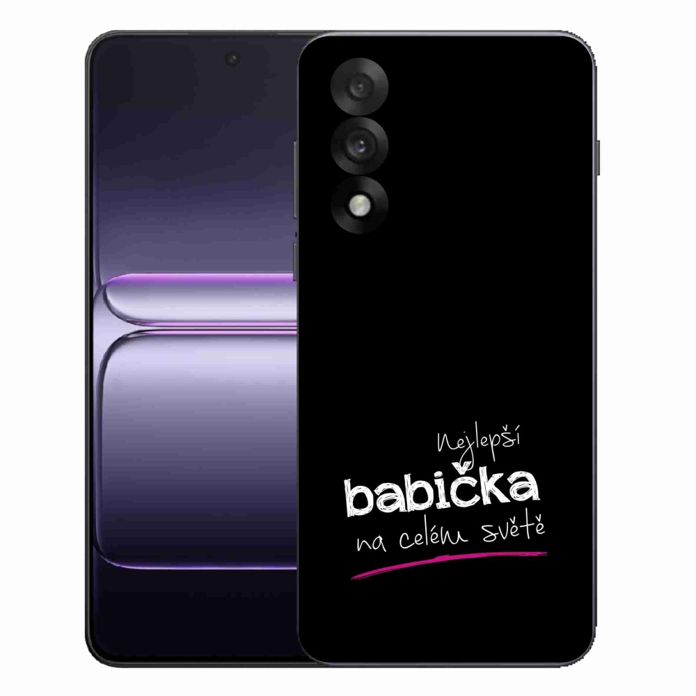 Gélový kryt mmCase na One Plus Nord 5 - najlepšia babička 4 čierne pozadie